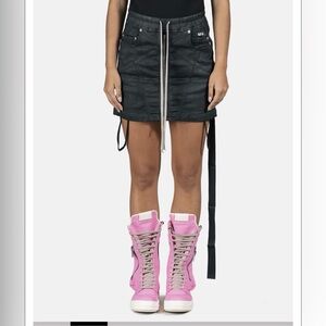 Rick Owens Black Mini Skirt with Utility Straps